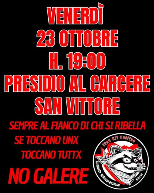 ❗️PRESIDIO DI SOLIDARIETA'❗️ per tuttx quellx arrestatx e indagatx per i fatti dello scorso weekend
