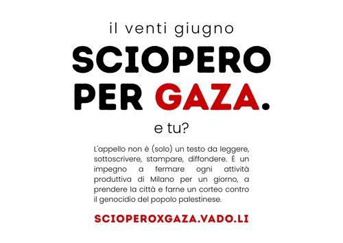 Assemblea verso SCIOPERO PER GAZA