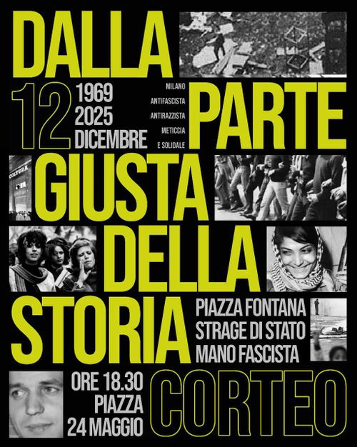 🔴Dalla parte giusta della storia - corteo per l'anniversario del 12 dicembre 🔴