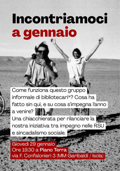 Bibliotecari*: incontriamoci a fine gennaio