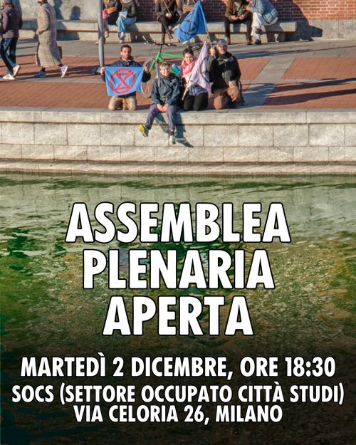 Assemblea plenaria aperta di Extinction Rebellion Milano