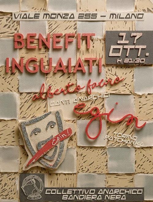 BENEFIT INGUAIATI: ALBERTO FAURO (canti anarchici) + EGIN (torino patchanka)