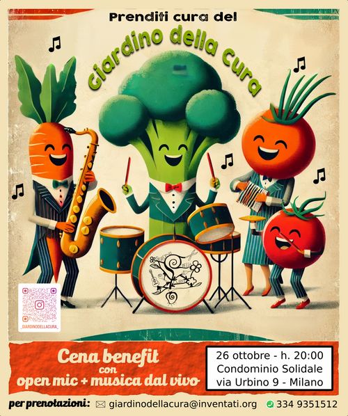 Prenditi cura del Giardino della Cura - cena benefit con open mic + musica dal vivo