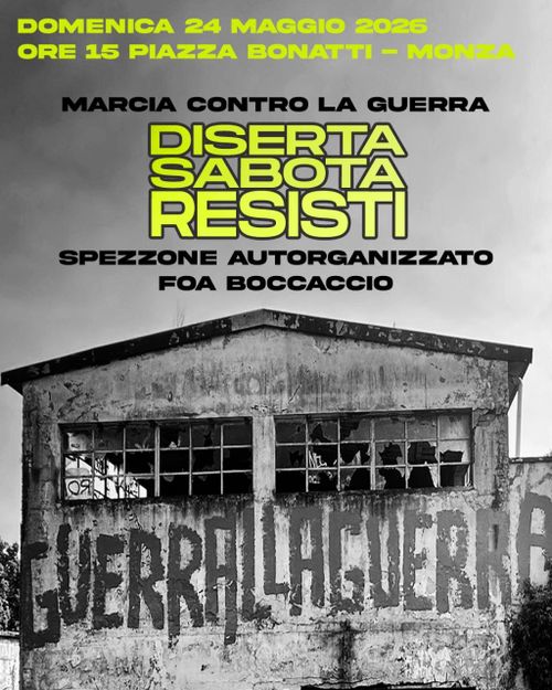 Corteo contro la guerra SPEZZONE AUTORGANIZZATO - CONTRO L'IRC, Né A MONZA Né ALTROVE 