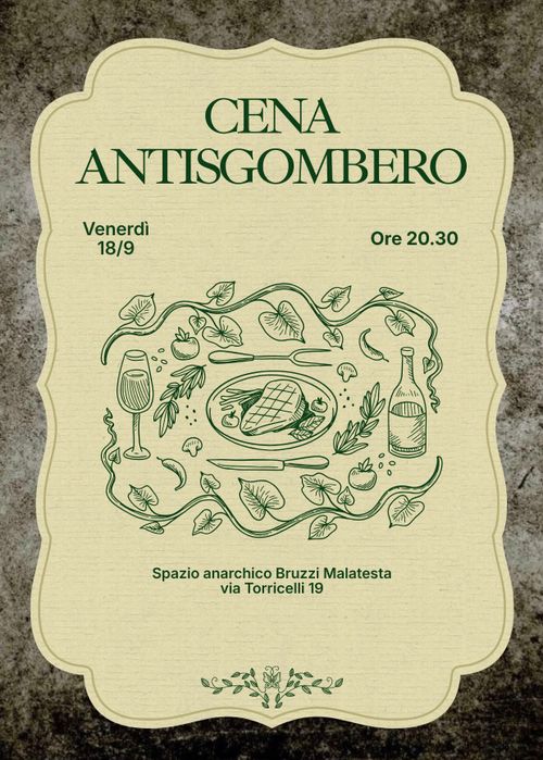 CENA ANTISGOMBERO | TORRICELLI