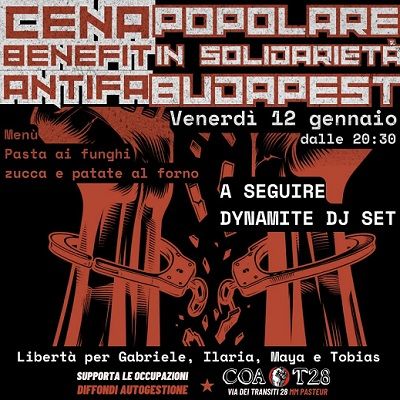 Cena Popolare Benefit in solidarietà Antifa Budapest