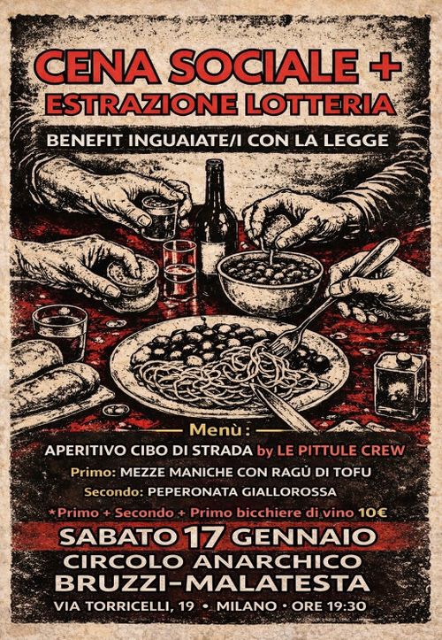 CENA SOCIALE + ESTRAZIONE LOTTERIA 