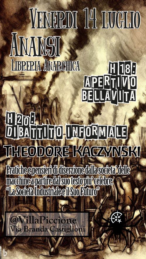 Aperitivo & chiacchiere informali a partire da "la società industriale e il suo futuro"