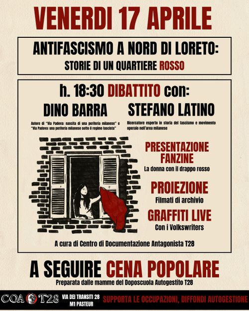 CENA POPOLARE + DIBATTITO e PRESENTAZIONE @ COA T28 