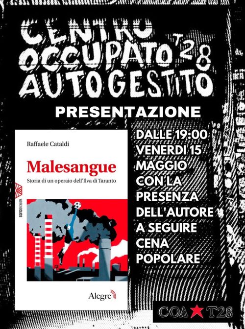 CENA + PRESENTAZIONE LIBRO "MALESANGUE" 