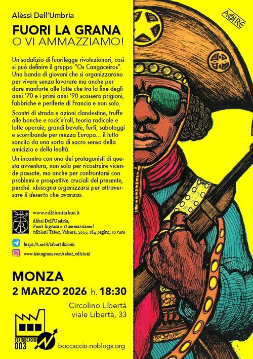 Presentazione di FUORI LA GRANA o vi ammazziamo! Alèssi Dell'Umbria