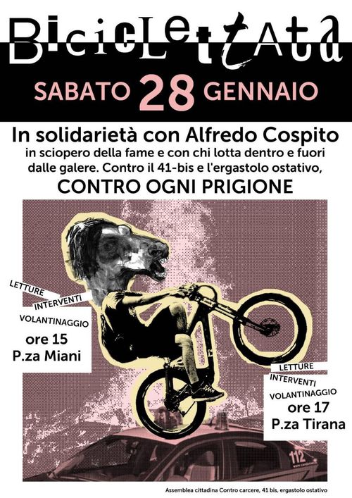 Biciclettata in solidarietà ad Alfredo Cospito