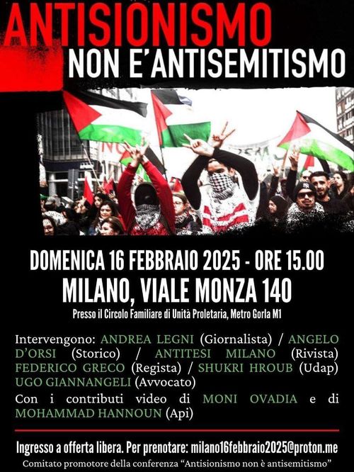 Assemblea - Antisionismo non è antisemitismo