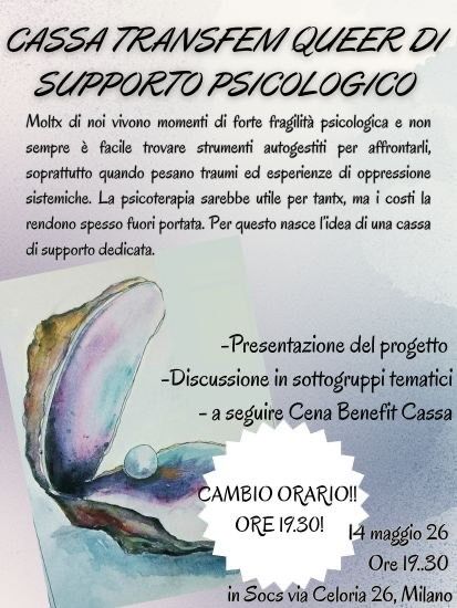 Presentazione della Cassa Transfemminista Queer di Supporto Psicologico