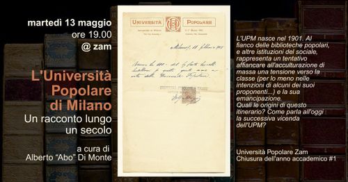 📚Università popolare Zam presenta: L'università popolare di Milano - a cura di Alberto "Abo" di Monte