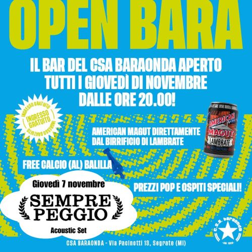 Open Bara - i giovedì del CSA Baraonda 