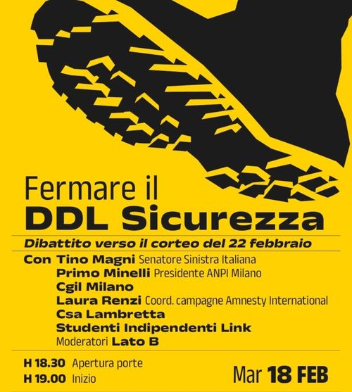 Fermare il DDL Sicurezza - Dibattito