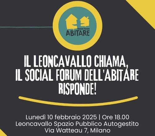 Il Leoncavallo chiama il Social Forum dell'Abitare risponde