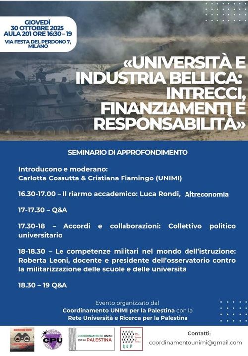 Università e industria bellica: intrecci, finanziamenti e responsabilità
