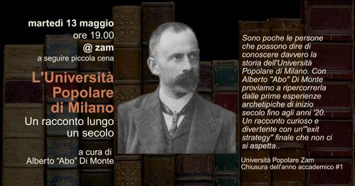 📚Università popolare Zam presenta: L'università popolare di Milano - a cura di Alberto "Abo" di Monte
