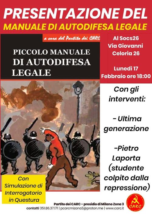 Presentazione del "Manuale di autodifesa legale"