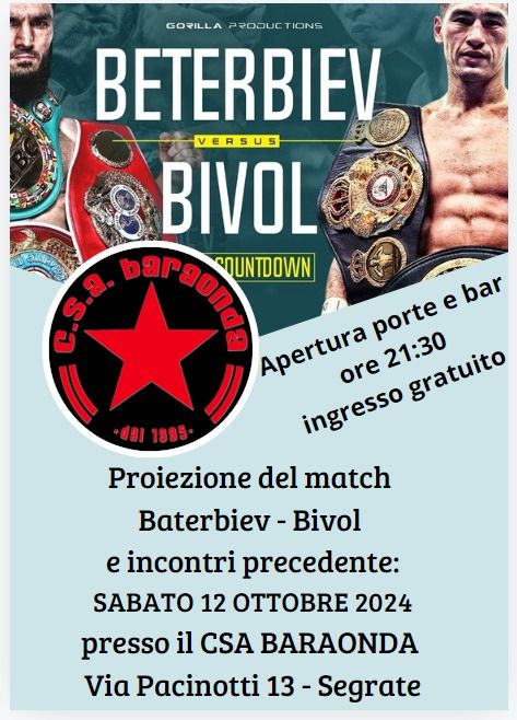  Proiezione match Baterbiev - Bivol