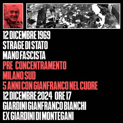 ✊12 DICEMBRE 1969 - 12 DICEMBRE 2024✊ 🔴⚫️ pre concentramento Mi Sud con Gianfranco Bianchi nel cuore🔴⚫️