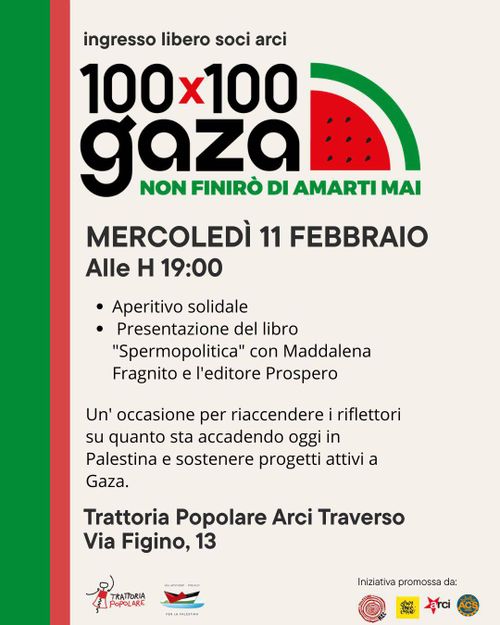 Aperitivo solidale e presentazione del libro Spermopolitica