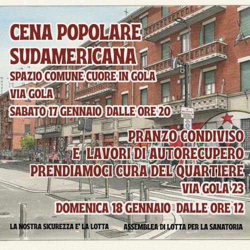 Cena popolare Sudamericana + pranzo condiviso 