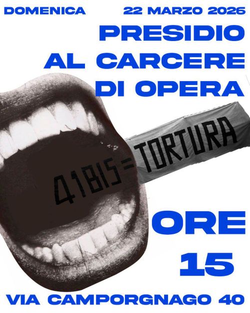 PRESIDIO DAVANTI AL CARCERE DI OPERA 