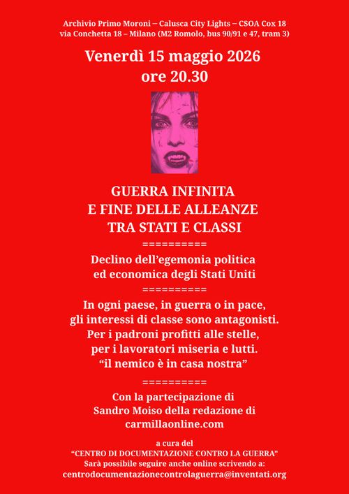 Guerra infinita e fine delle alleanze tra stati e classi