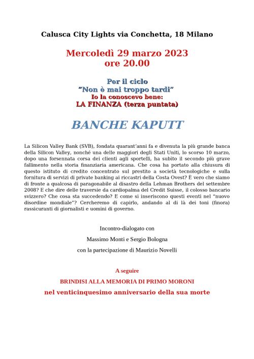 Io la conoscevo bene: LA FINANZA (terza puntata)