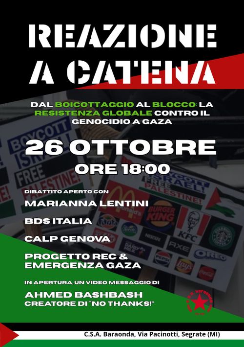 REAZIONE A CATEANA - Dal boicottaggio al blocco: la resistenza globale contro il genocidio a Gaza