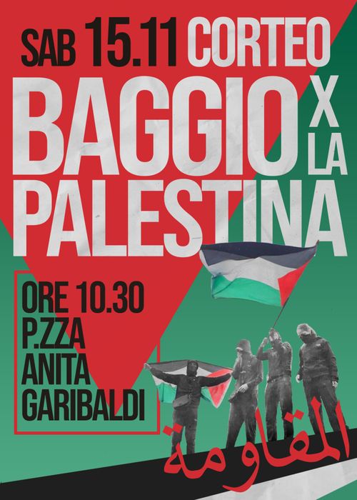Corteo per la Palestina a Baggio