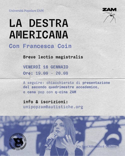 LA DESTRA AMERICANA - con Francesca Coin x università popolare zam