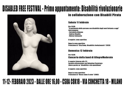 Disabled Free Festival – Primo appuntamento: Disabilità rivoluzionarie