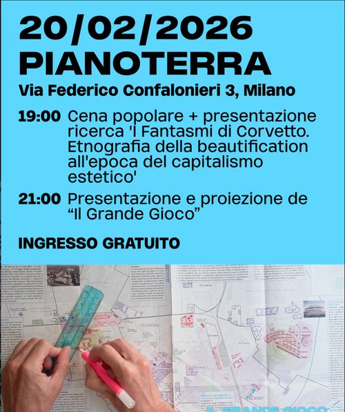 Presentazione "I fantasmi di Corvetto" | Proiezione de "Il Grande Gioco"