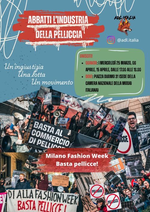 PROTESTA CONTRO LA MILANO FASHION WEEK 