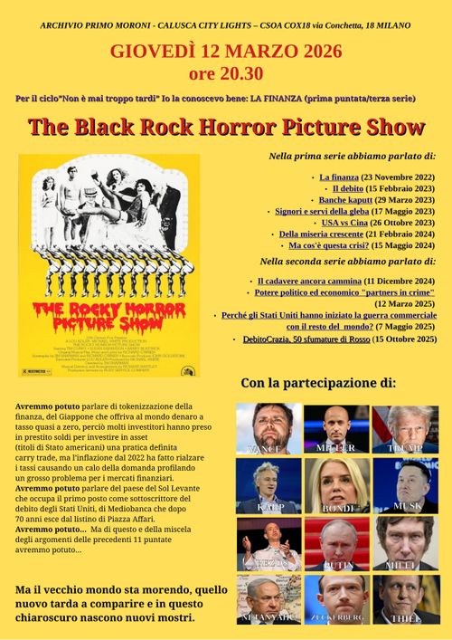 Io la conoscevo bene: LA FINANZA -The Black Rock Horror Picture Show 