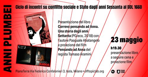 Presentazione “Correvo pensando ad Anna” e proiezione – Rassegna “Anni plumblei”