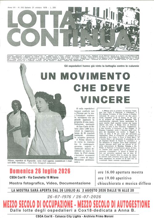 Dalle lotte degli ospedalieri a Cox18