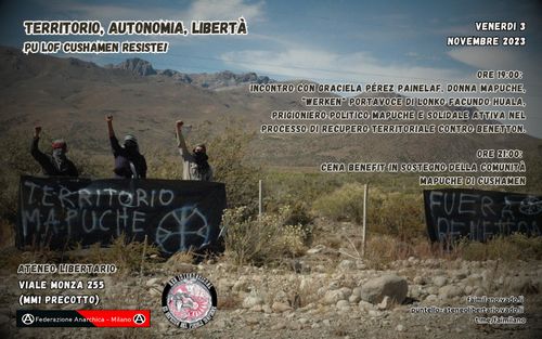 TERRITORIO AUTONOMIA LIBERTA' - Pu Lof Cushamen Resiste!