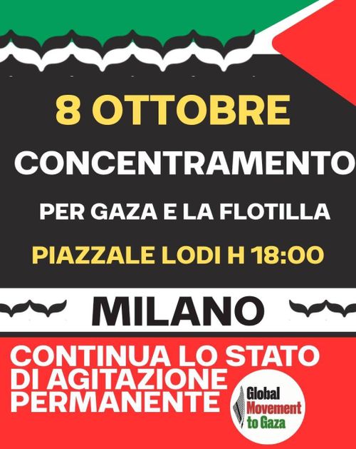 Concentramento per Gaza e la Flotilla