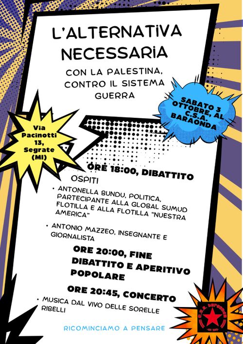 L'alternativa necessaria. Con la Palestina, contro il sistema della guerra.