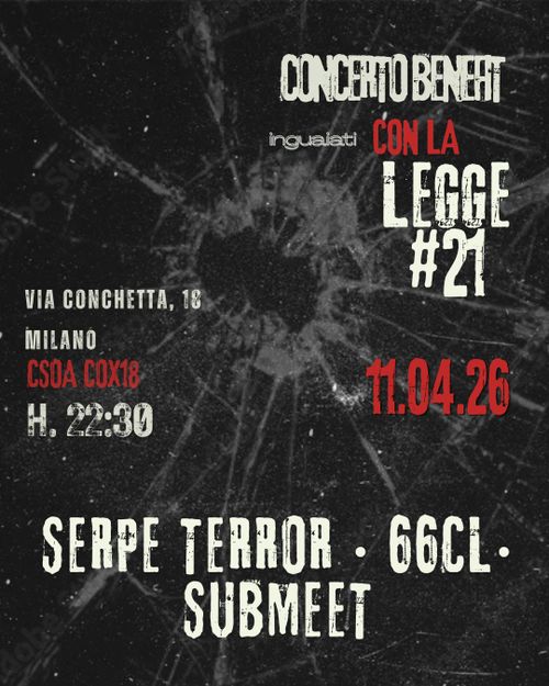 CONCERTO BENEFIT INGUAIATI CON LA LEGGE #21