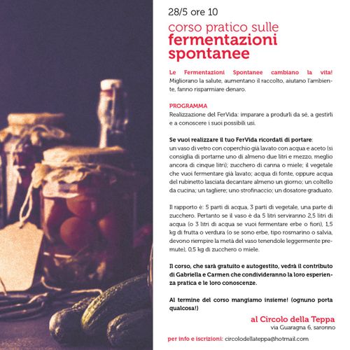 Corso pratico sulle fermentazioni spontanee