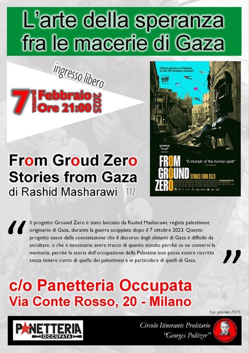 Proiezione “From Ground Zero – Stories from Gaza” di Rashid Masharawi