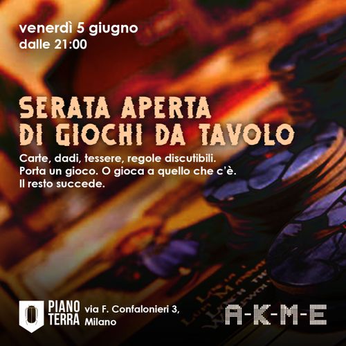 A-K-M-E – serata aperta di giochi da tavolo