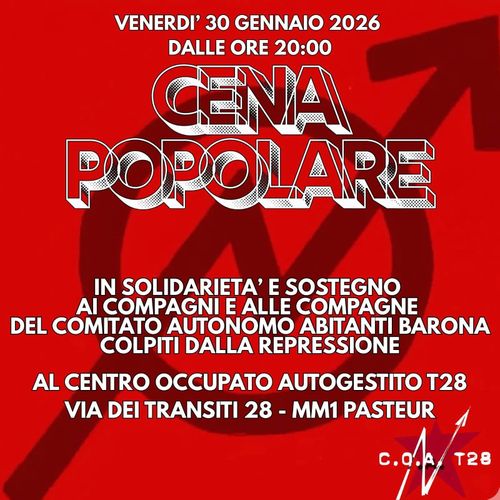 Cena popolare BENEFIT COMITATO BARONA@ Coa T28