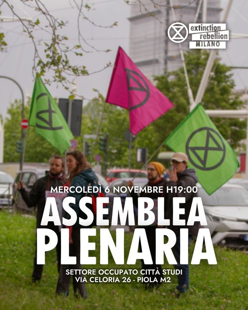 Assemblea plenaria di Extinction Rebellion Milano